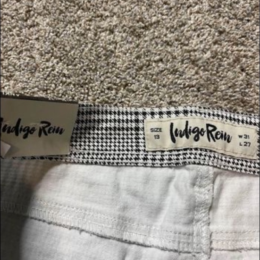 ❤️New Indigo rein high-rise plaid ankle jeans with stretch size 13❤️ - Picture 7 of 12